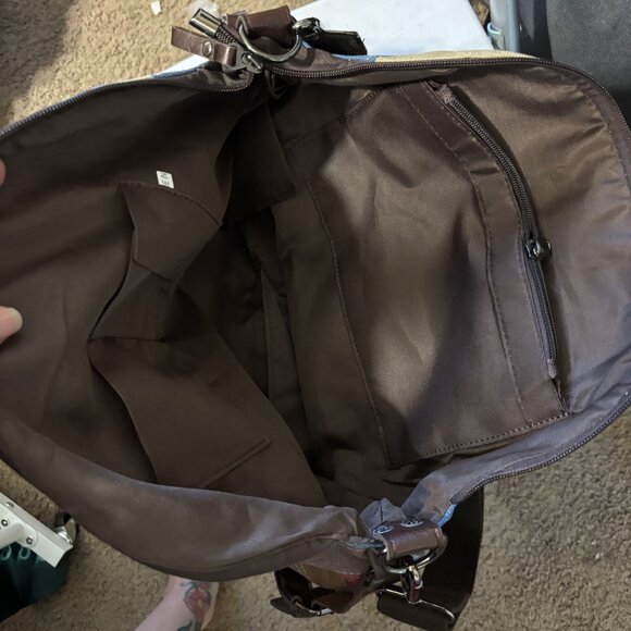 New Canvas Handbag Multi-Color Striped Lattice Cross Body Shoulder Purse Bag - Picture 4 of 8